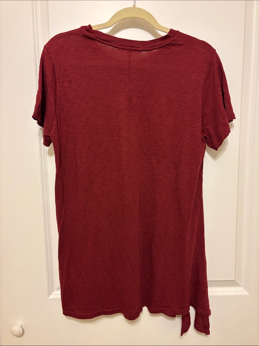 Anthropologie Stateside Burgundy Short Sleeve Tunic Tee with side slit - medium - Picture 4 of 6